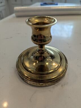 Carolina Brass Vintage Candle Holder 3"×3.25" Flared Base Grandmillennial